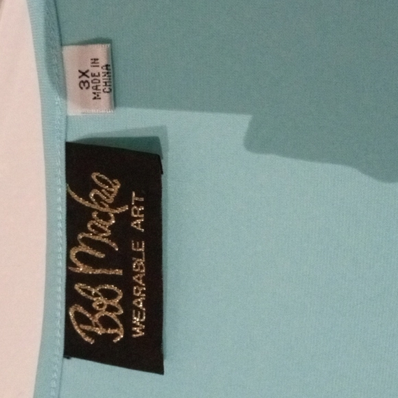 Vtg Bob Mackie Wearable Art Top 3X blue - Picture 2 of 5